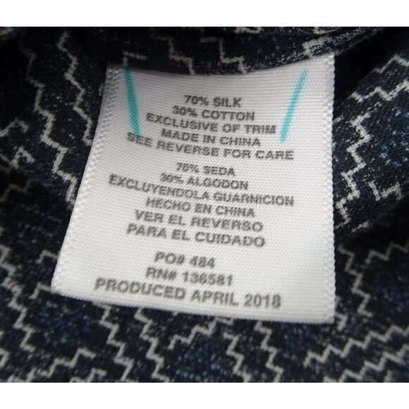 Nat Nast Blue/Black Button Down Silk Blend Shirt Size 2XL - Picture 5 of 7